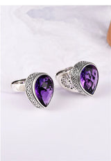 Tear of the Kraken S925 Sterling Silver Ring Waterdrop Amethyst
