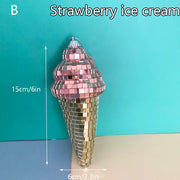 Hanging Disco Ice Cream Cone Mirror Ball Room Decor
