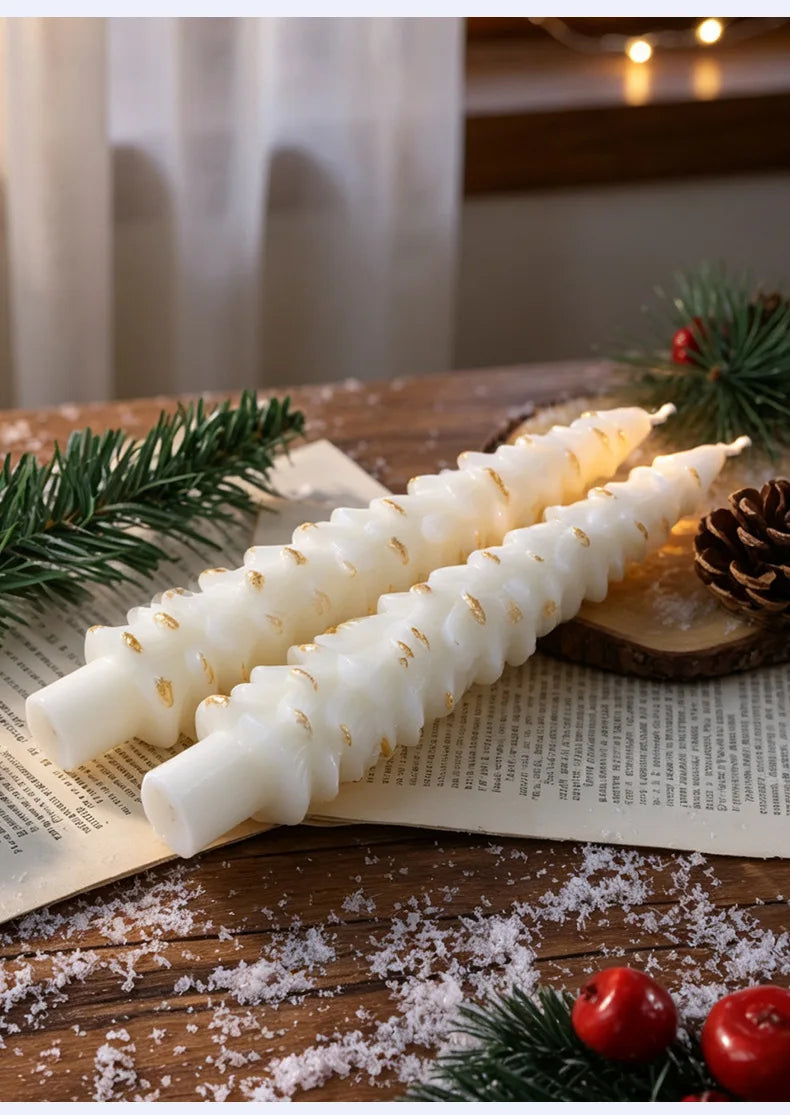 Christmas Tree Taper Candle Pine Tree Candlestick Xmas Dinner Table Decor