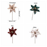 28cm Hanging Glitter Xmas Flower Christmas Decoration