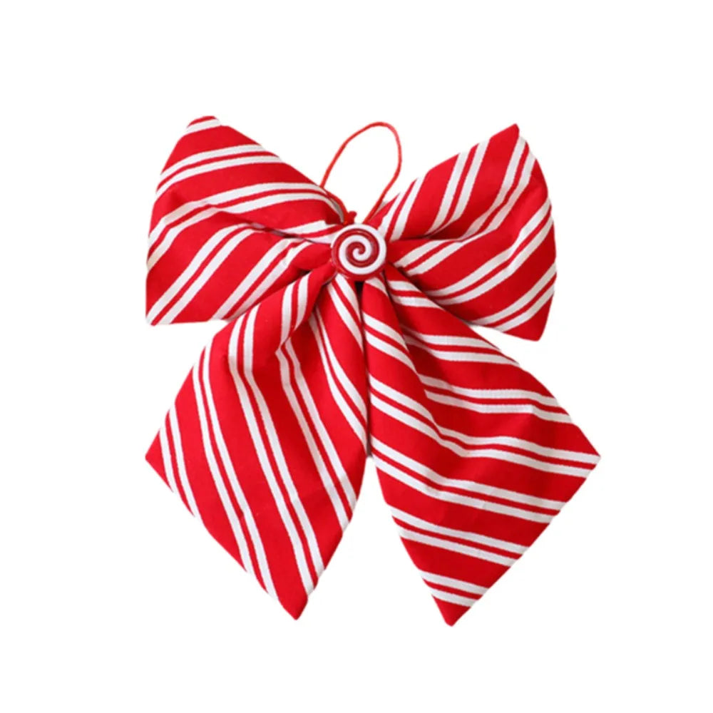 Sparkling Christmas Bow with Ribbon Christmas Tree Bowknot Flocked Wreath Xmas Decorations