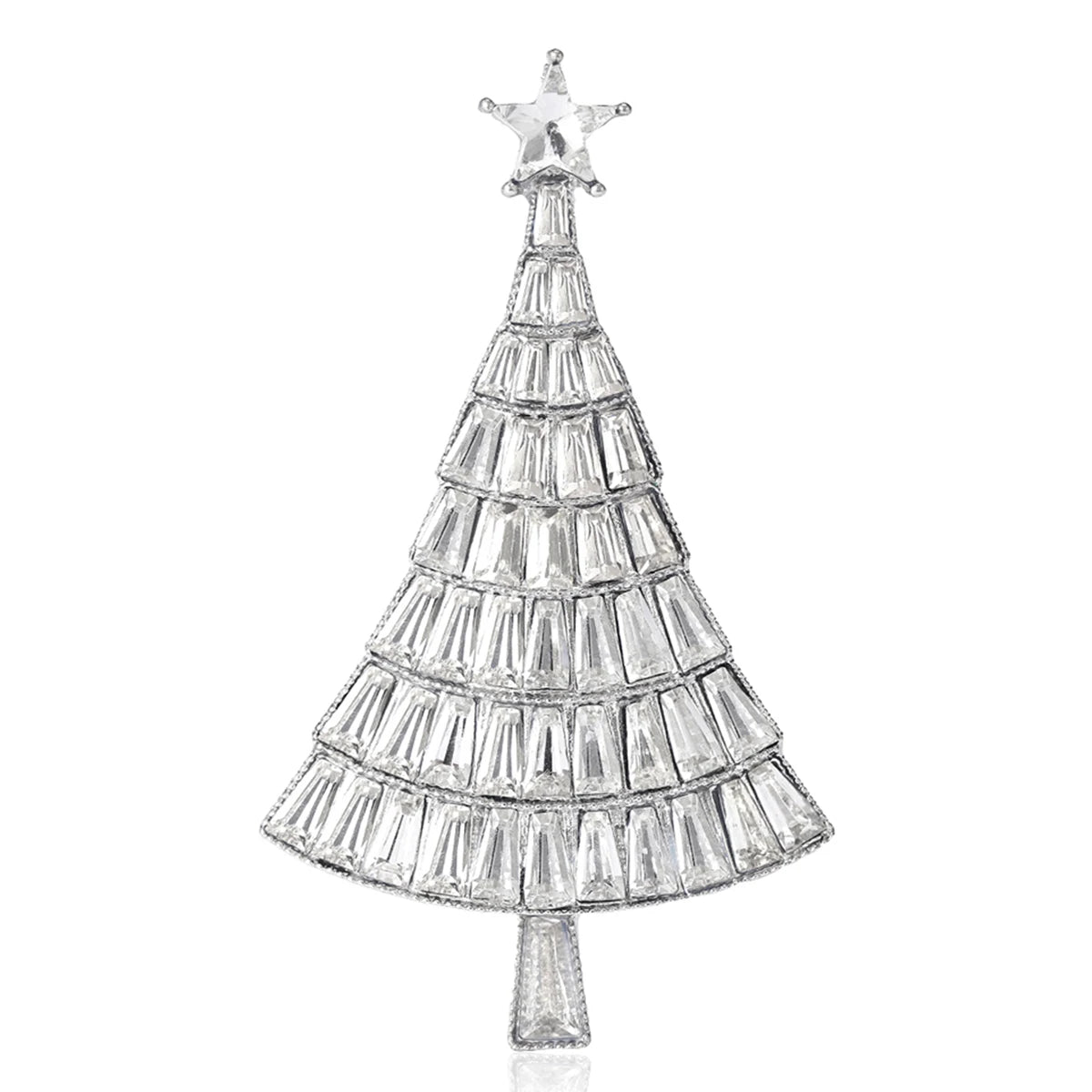 Rhinestone Christmas Tree Brooches