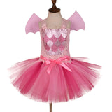 Girls Pink Dragon Halloween Costume with Ears and Tail