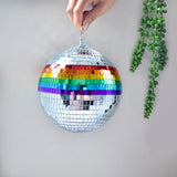 Hanging Disco Mirror Ball Rainbow Mardi Gras LGBTQI Decor