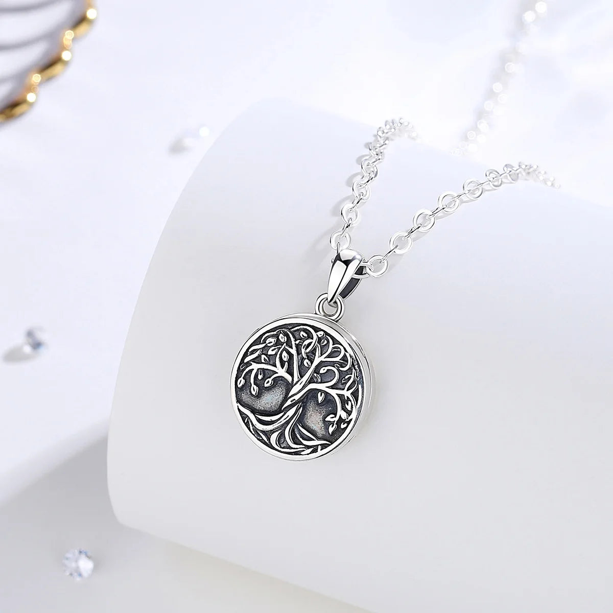 Tree Of Life Photo Locket Necklace 925 Sterling Silver