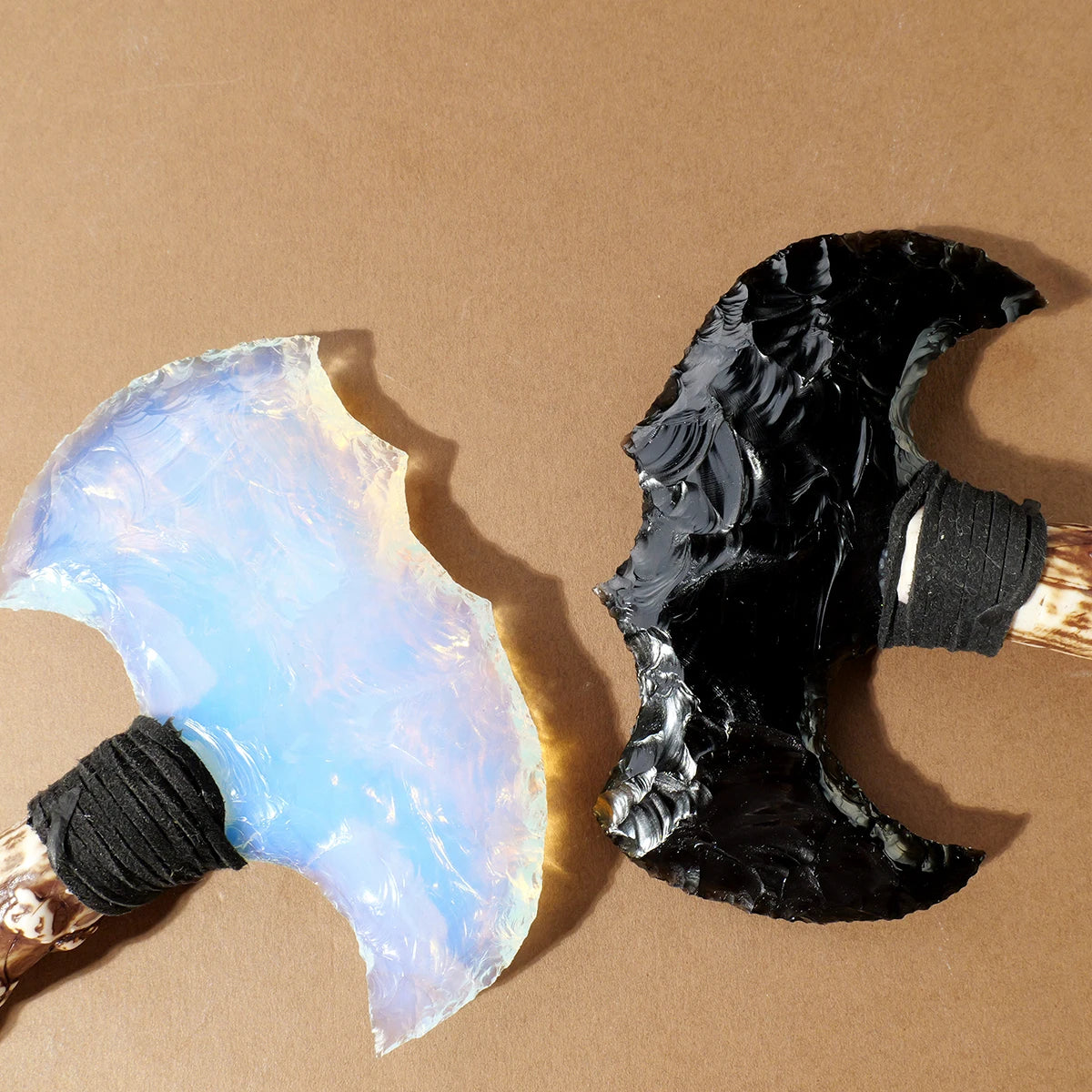 1PC Crystal Opal Axe Natural Stone Model Obsidian Hatchet Decor