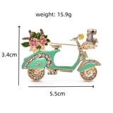 Green Enamel Vespa Brooch