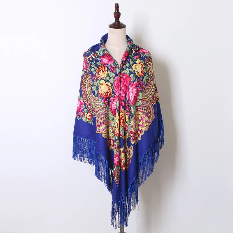 Babushka Shawl Large Fringed Scarves 160*160cm