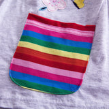 Girls' Long Sleeve Unicorn Dress Two Pockets Rainbow Sleeves