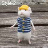 Wool Felting Activity Set Mouse Toy Doll Wool Poked Needle DIY Kit Package