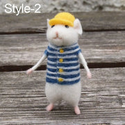 Wool Felting Activity Set Mouse Toy Doll Wool Poked Needle DIY Kit Package