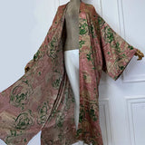 Paris Double-sided Print Silk Feel Long Sleeve Boho Kimono Duster