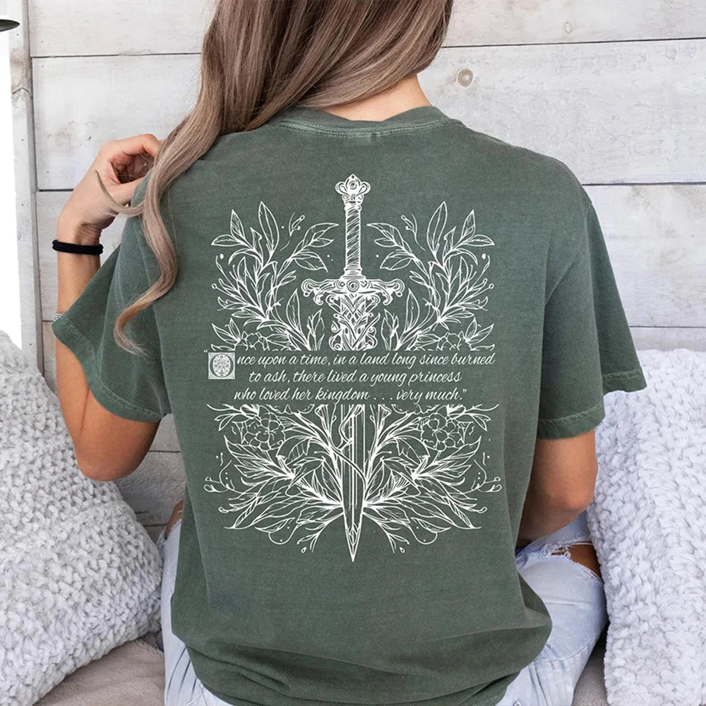 Fireheart Book Club 2 Sided T-Shirt Throne of Glass Book Lovers Tee