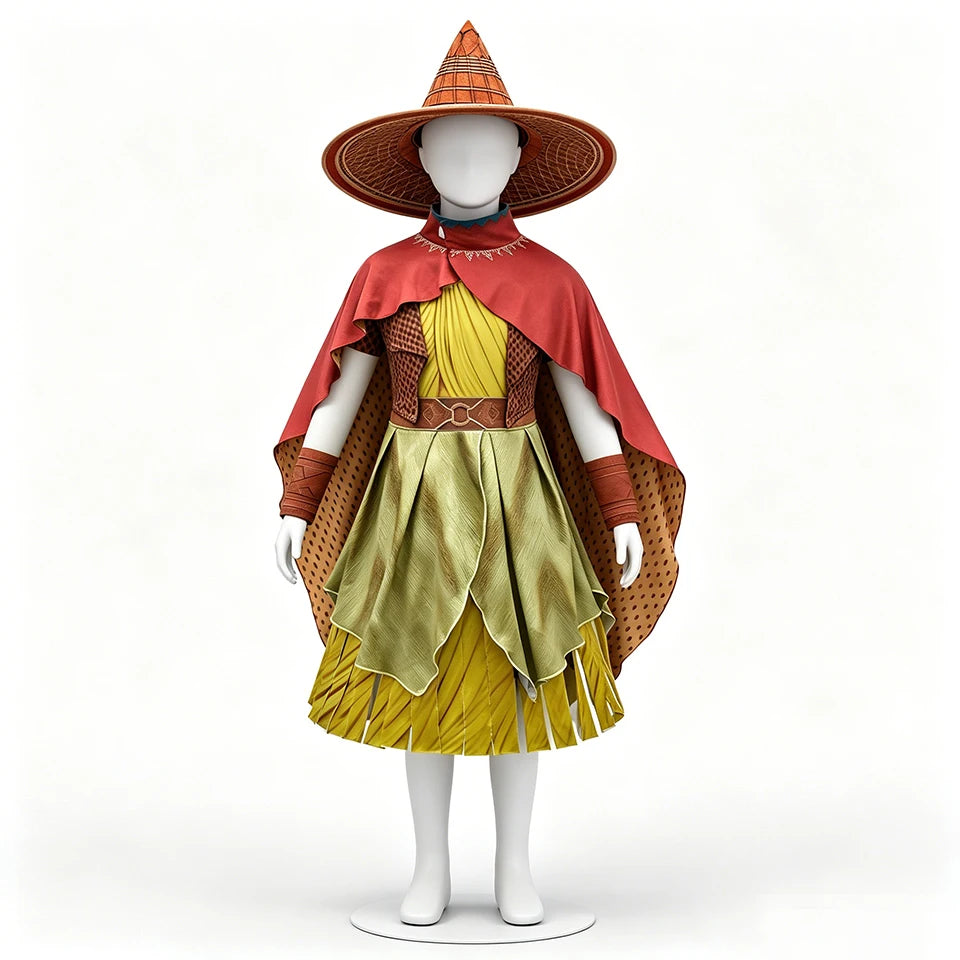Adventure Princess Raya Warrior Girls Outfits Halloween Cosplay Last Dragon Book Week Children's Costume