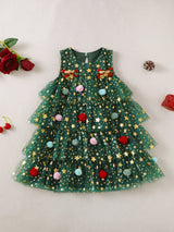 Christmas Tree Tulle Dress for Baby Girls Toddler Festive Outfit