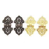 Three Vintage Flower Metal Hinges Furniture Hardware