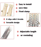 2pc Ombre Synthetic Fae Braids Hair Extensions Clip in Hairpieces