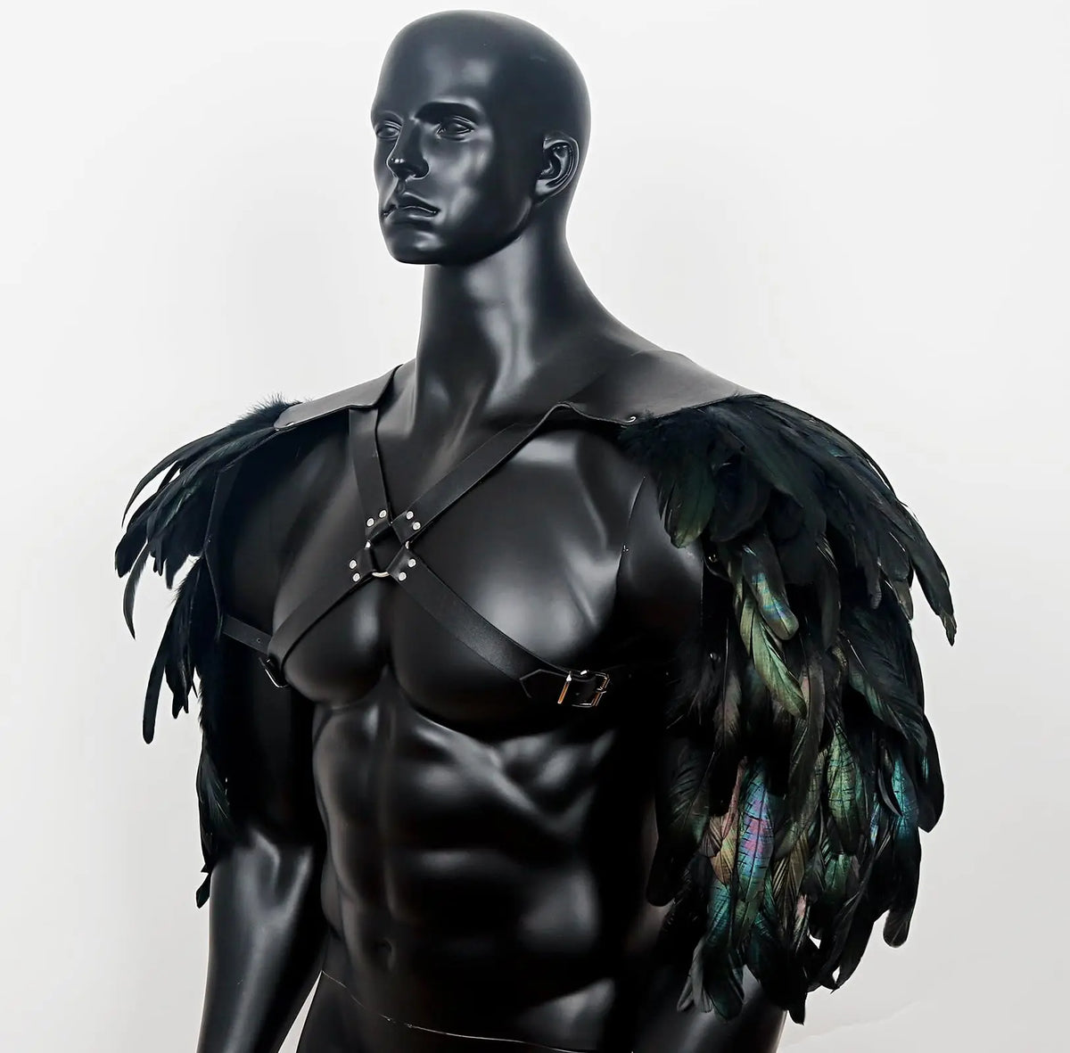 Feather Double Shoulder Armours Costume Guard Harness Halloween Cosplay