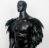 Feather Double Shoulder Armours Costume Guard Harness Halloween Cosplay