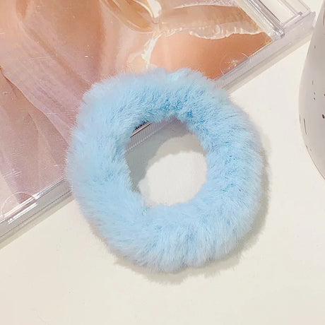 Dopamine Colour Fluffy Scrunchie Hair Bands Ponytail Holder Hair Accessories