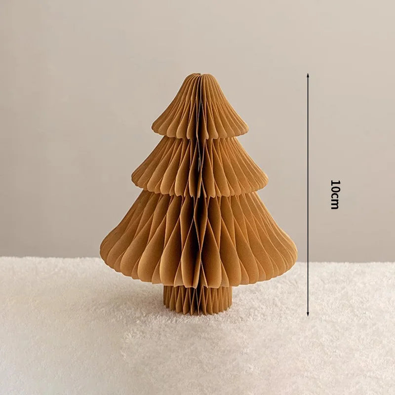 Christmas Paper Honeycomb Decorations Ball Folding Christmas Tree Table 3D Ornaments