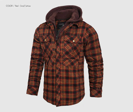 Woodsman Cotton Plaid Hooded Jacket Thick Warm Winter Plaid Shirts