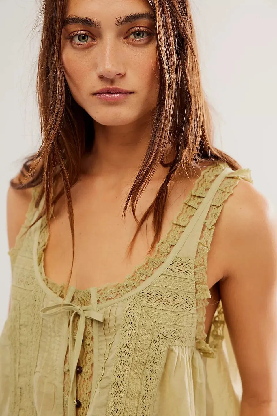 Pip's Summer Cotton Camis Crop Tops Boho Spliced Lace Tank Tops
