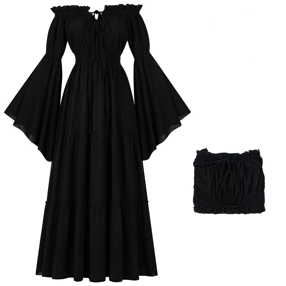Medieval Folk Cosplay Off Shoulder Dress