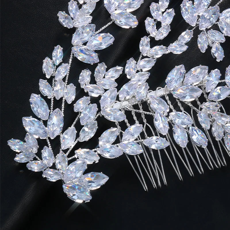 Wedding Hair Accessories Cubic Zircon Bridal Hair Combs Headpieces Hair Jewellery