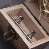 Vikings Tendril Stainless Steel Huggie Hoop Earrings for Men with Wooden Box