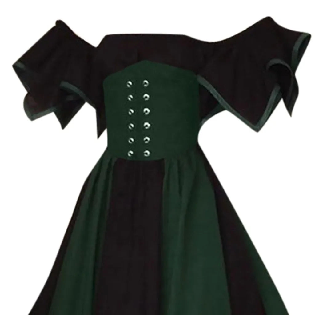 Petal Hem Medieval Carnival Costumes Lace Up Dresses