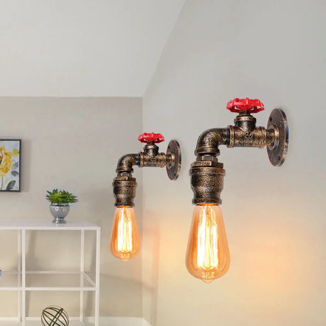 Industrial Water Pipe Wall Lights Lamp Sconce Lighting