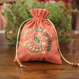 DIY Storage Drawstring Bag Embroidery Kit with Hoop DIY Craft Kits