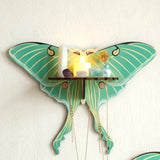 Luna Moth Necklace Display Wooden Floating Shelves Boho Home Decoration