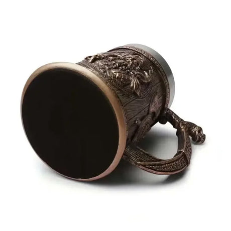 3D Viking Coffee Beer Mug Stainless Steel Warrior Stein Medieval Tree of Life Design