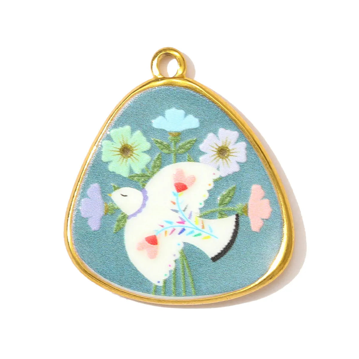3pcs/Lot Enamel Dove Butterfly DIY Charm Pendants Stainless Steel Jewellery Findings