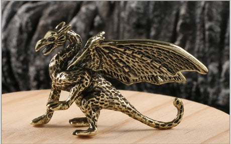 Copper Flying Dragon Tea Pets Metal Figurine