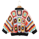 Gam Gam Granny Squares Knit Buttonless Cardigans