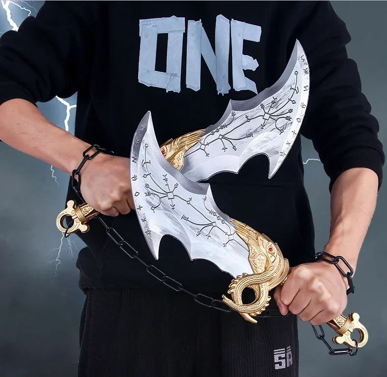 God of War Game Rubber Cosplay Props Guardian Shield Axes Blades Katana Sword