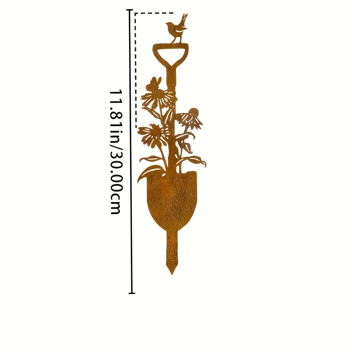 Rusty Garden Spade Silhouette Outdoor Ornaments
