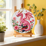 Pink Dragon DIY Embroidery Kit for Beginners