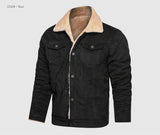 Woodsman Winter Corduroy Jackets Thick Warm Faux Fur Collar Bomber Coat