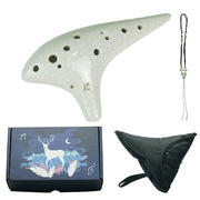 Zelda's Ocarina 12 Hole Ceramic Flute 12 Tones Alto C Ceramic Ocarina Musical Instrument with Song Book Neck String Neck Cord Carry Bag