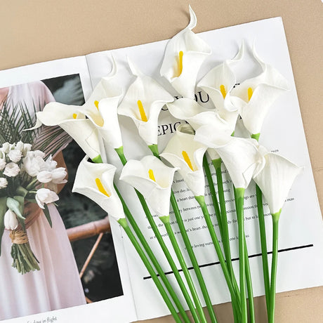 10PCS Calla Lily Bouque Artificial Flowers Mother's Day Easter Wedding Party Home Room Table Decoration