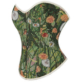 Dandelion Overbust Corset Top Floral Monet Oil Painting Corsets