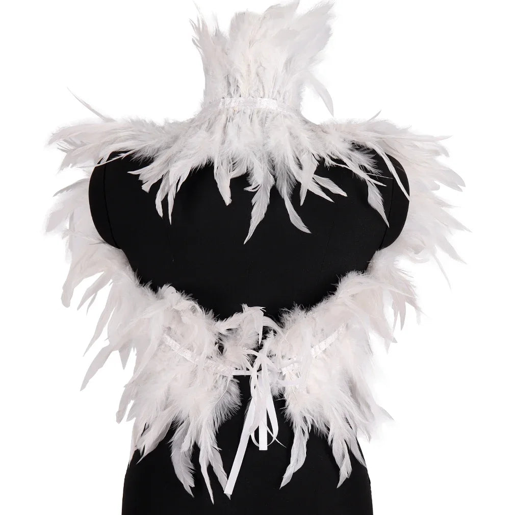 Feather Shoulder Epaulettes Festival Rave Wear