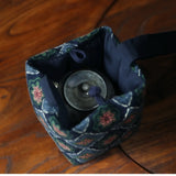 Padded Cotton Teacup Storage Bag Ceramic Glass Drawstring Bags Portable Organiser