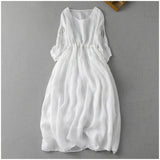 Ramie Cotton Dress Summer Dresses