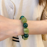 Acrylic Irregular Square Round Beaded Bracelet Vintage Reproduction