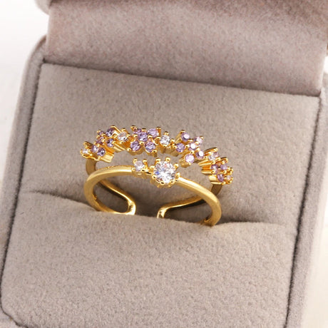 Sweet and Dainty Colourful Zircon Rings Gift Idea